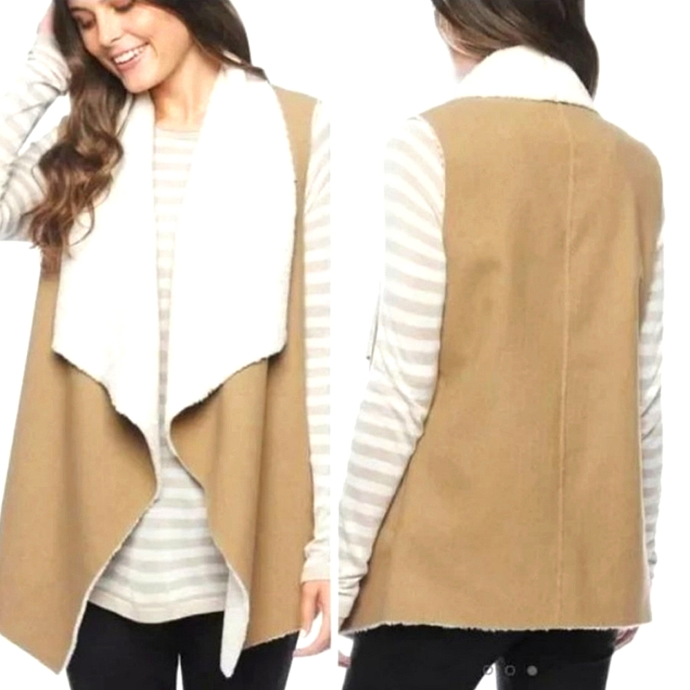 Splendid Keane Sherpa Fleece Vest Coat XS - Anthropologie
